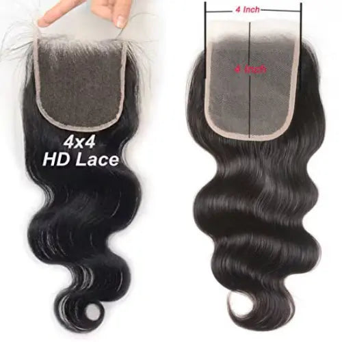 4x4 Hd lace closure of body wave hair