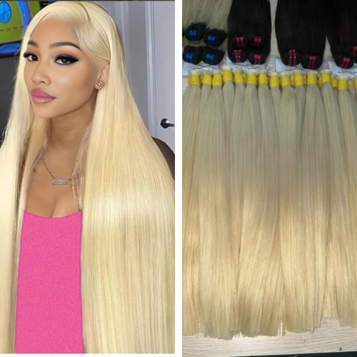 Light blonde 60 color raw vietnamese straight bulk hair