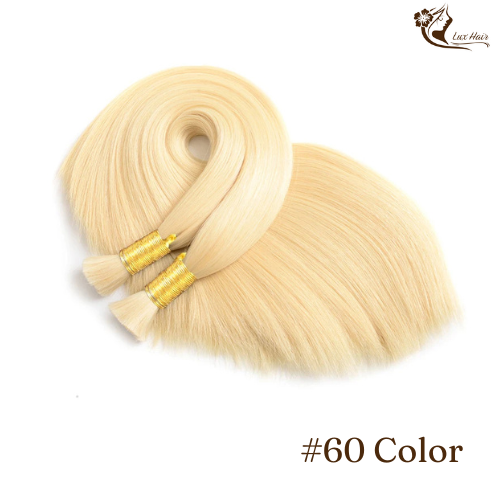 #60 Blonde Color Raw Vietnamese Straight Hair Close Up