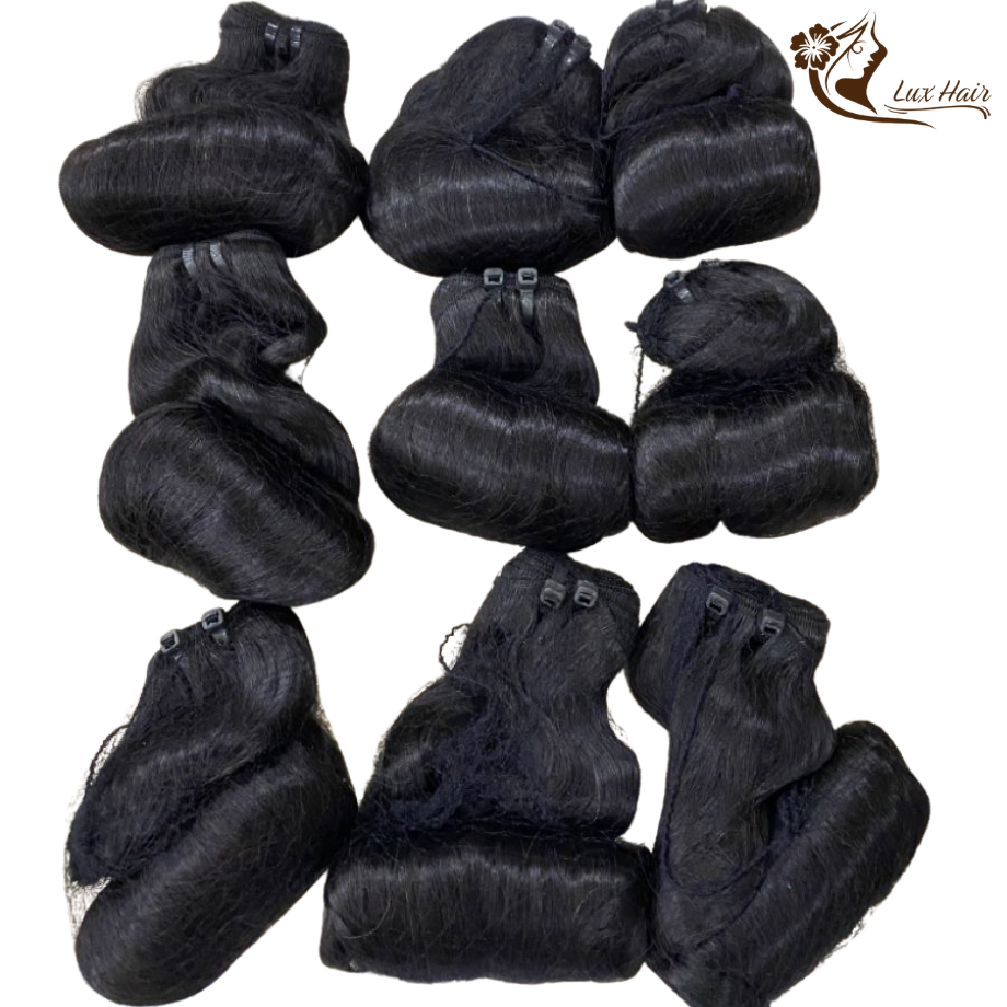 Bundles of Natural Black Egg Curly Hair – 100% Raw Vietnamese Human Hair with Soft Rounded Curls from Lux Hair Factory
