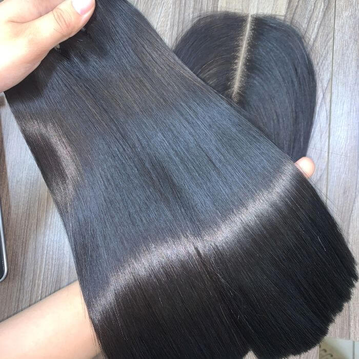 Vietnamese hair natural black bone straight hair