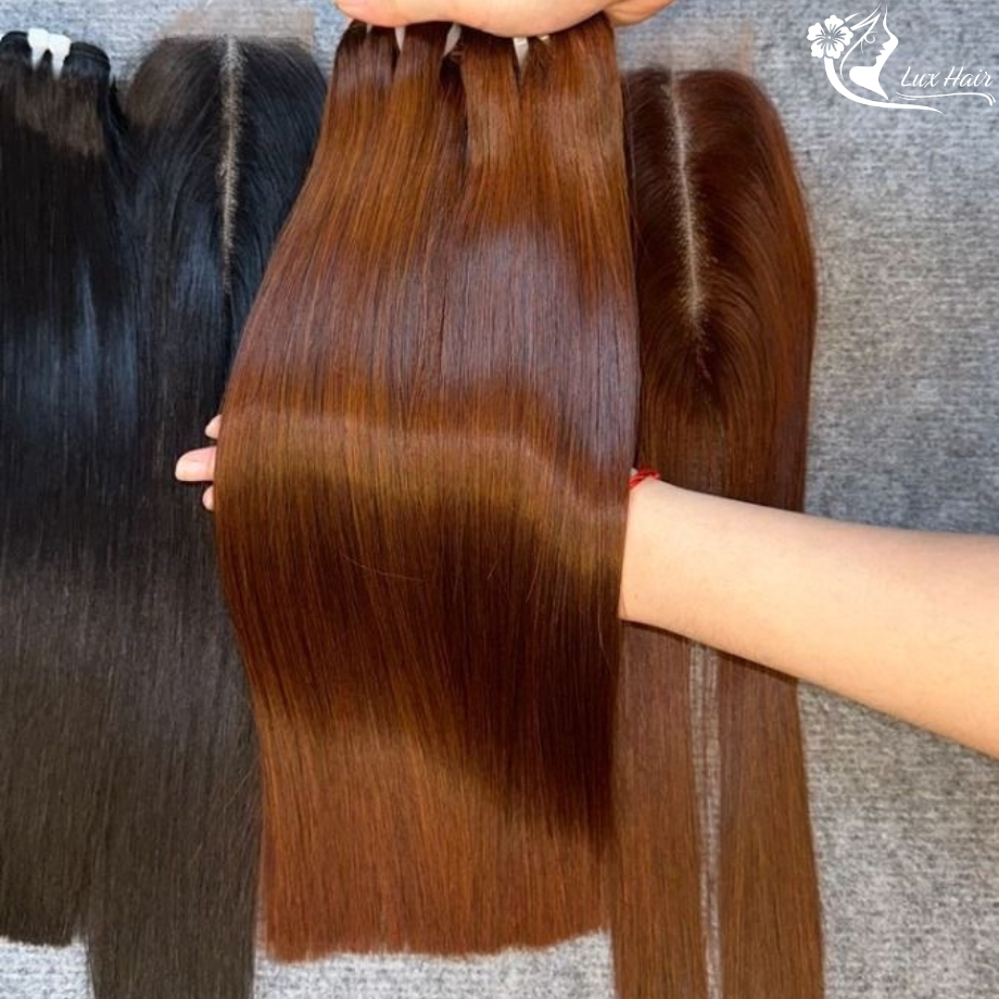 Vietnamese bone straight hair chestnut color