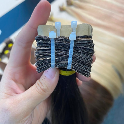 Raw vietnamese hair cuticle aligned tape in hair extensions