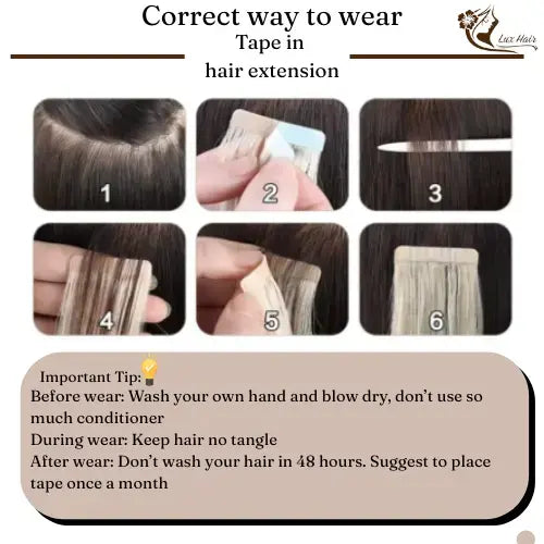 Step-by-step guide on how to wear tape-in hair extensions with Lux Hair Vietnam Factory