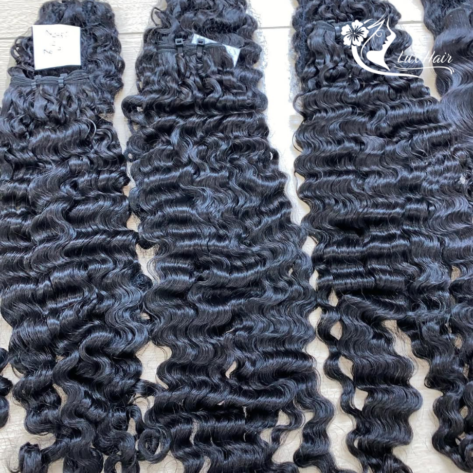 Natural Black Burmese Curly Hair Bundles – 100% Raw Vietnamese Human Hair with Tight, Defined Curls