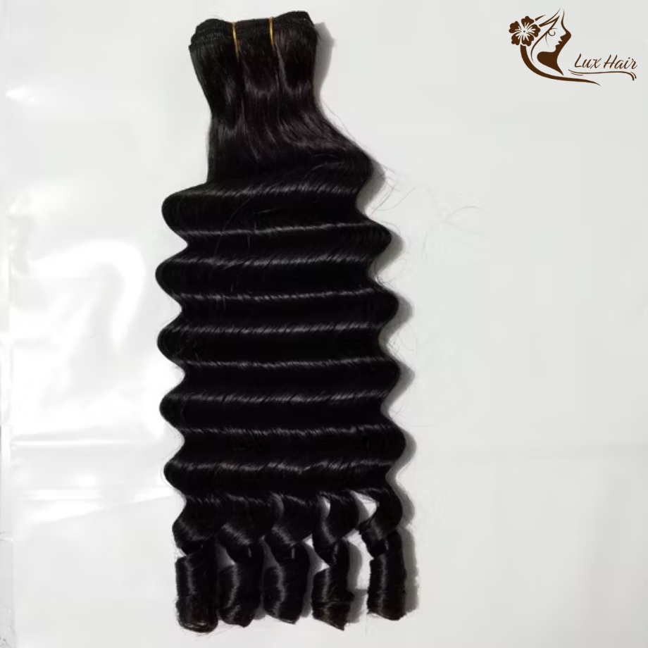 Deep Twist Curly Vietnamese Hair Bundle – Neat Spiral Curls in Natural Black from Lux Hair Factory Vietnam