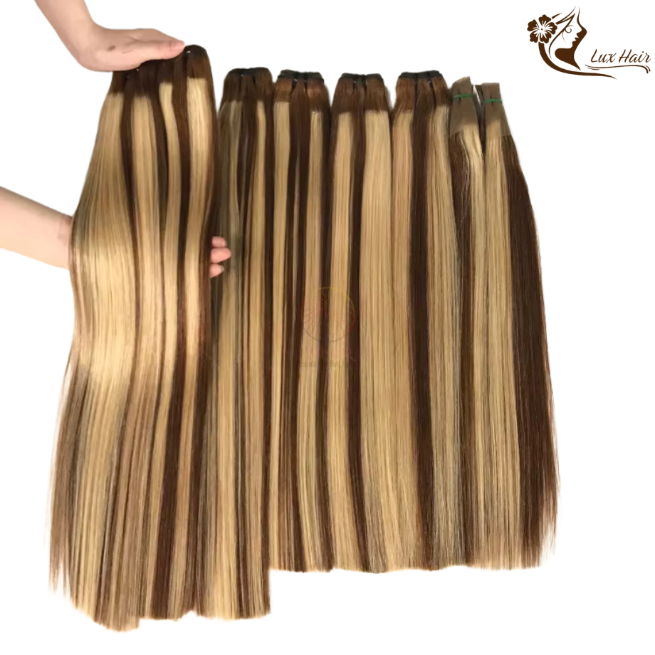 piano blonde vietnamese bone straight hair bundles with closure