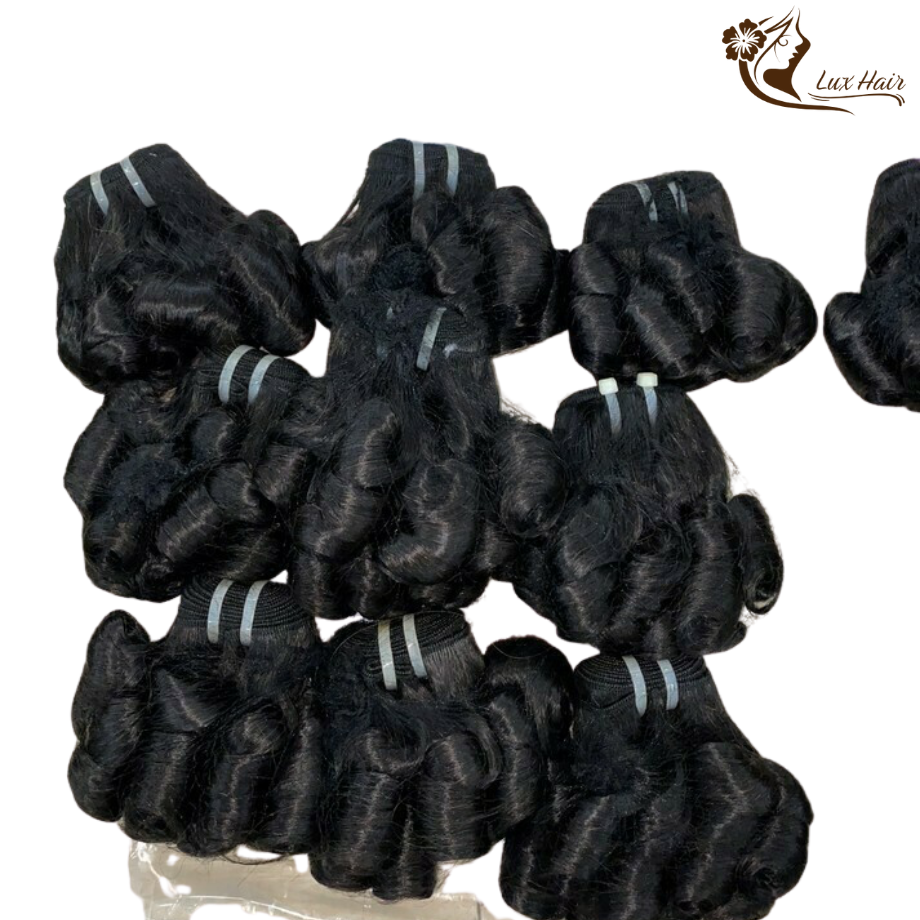 Bundles of Natural Black Bouncy Curly Hair – 100% Raw Vietnamese Human Hair with Tight Springy Curls