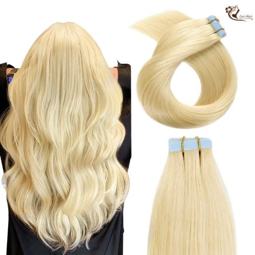 Raw Vietnamese Hair #613 Blonde Color Tape-in Hair Extensions