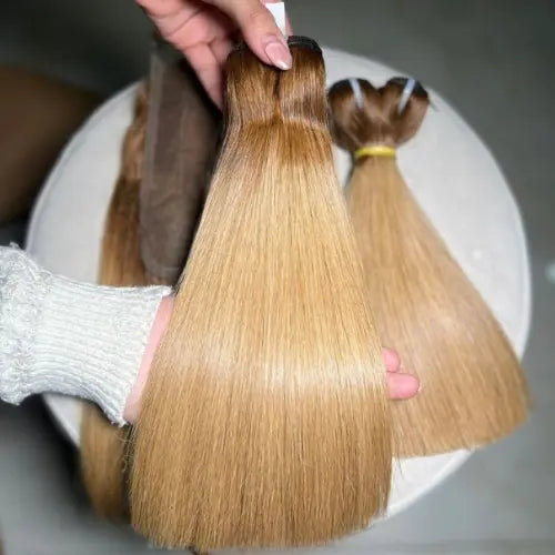 gold color bone straight vietnamese hair combo