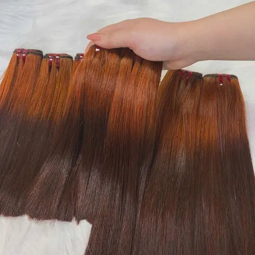 orange brown bone straight vietnamese hair bundles