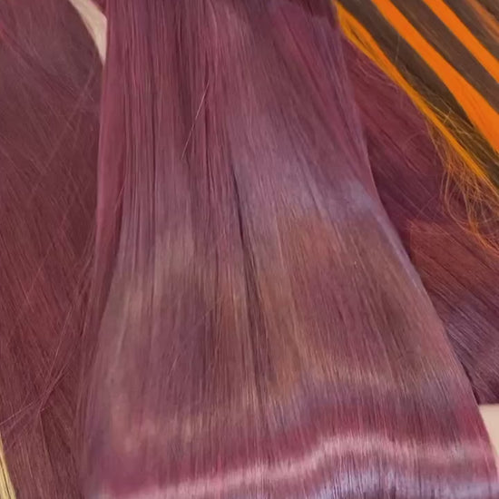 Vietnamese burgundy color bone straight hair bundles